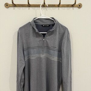 Travis Mathew Light Gray Quarter-Zip Pullover